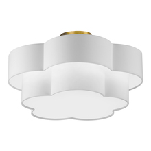 Dainolite PLX-203FH-AGB-WH - 3 Light Incandescent Flush Mount, Aged Brass with White Shade